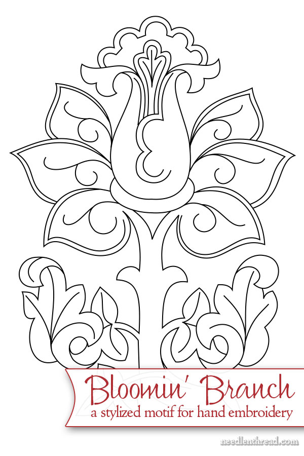 Bloomin' Branch: A Stylized Motif for Hand Embroidery - free hand embroidery pattern