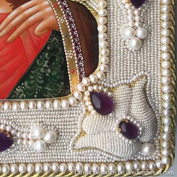 High Relief Bead Embroidery on an Icon Frame