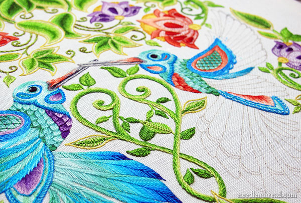 Secret Garden Hummingbirds Embroidery Project