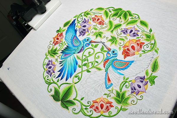 Secret Garden Hummingbirds Embroidery Project
