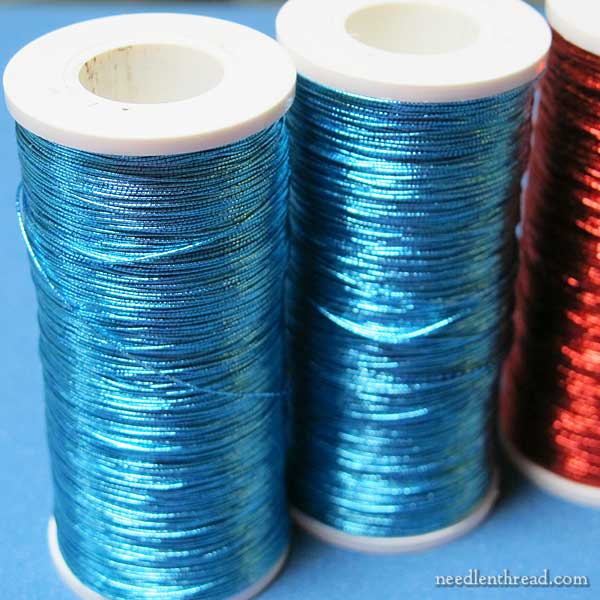 Benton & Johnson colored metal threads for embroidery