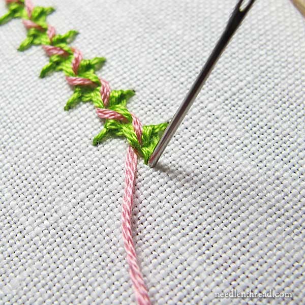 Mountmellick stitch, alternating and laced - tutorial