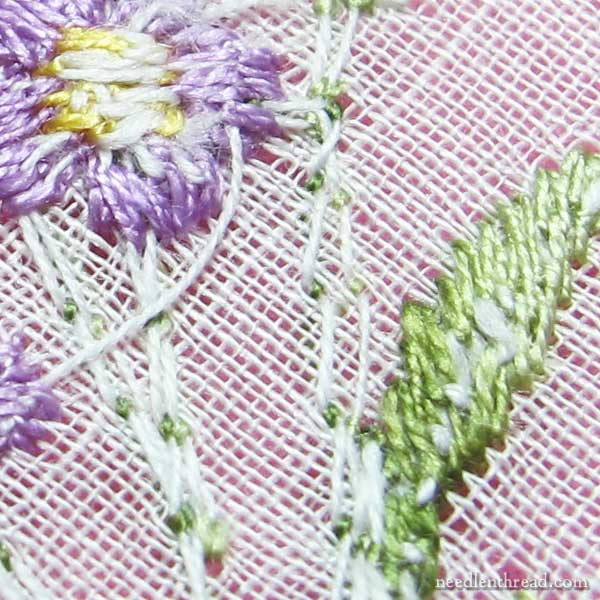 Machine Embroidery on a Vintage Handkerchief