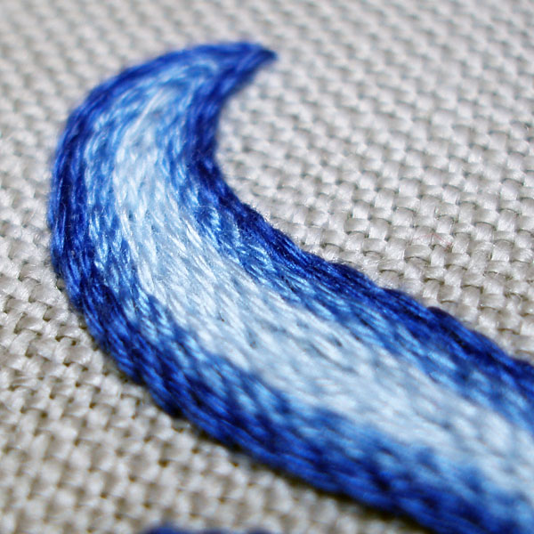 Line Stitches for filling large embroidered spaces