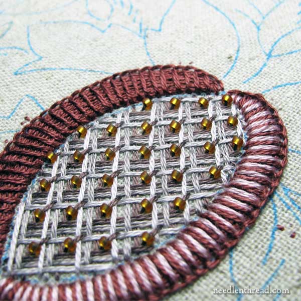 padded buttonhole stitch on Late Harvest by Hazel Blomkamp