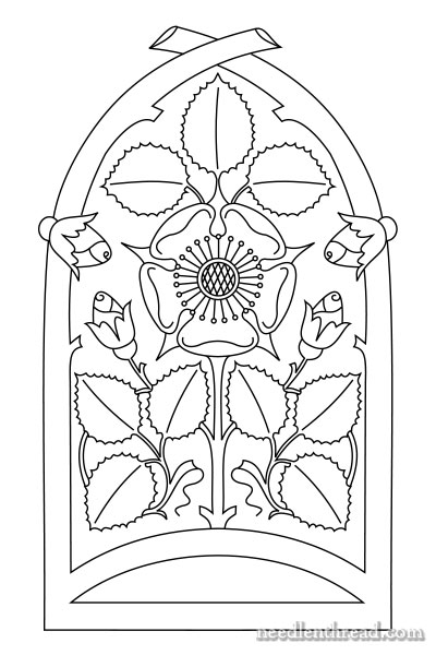 Rose Window free embroidery pattern