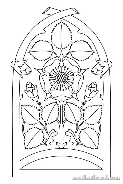 Rose Window free embroidery pattern