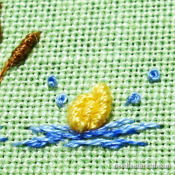 Bullion Knot Hand Embroidered Ducks for Baby Gifts