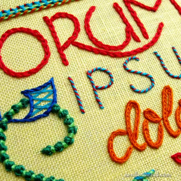 Hand Embroidered Quote: Lorum Ipsum