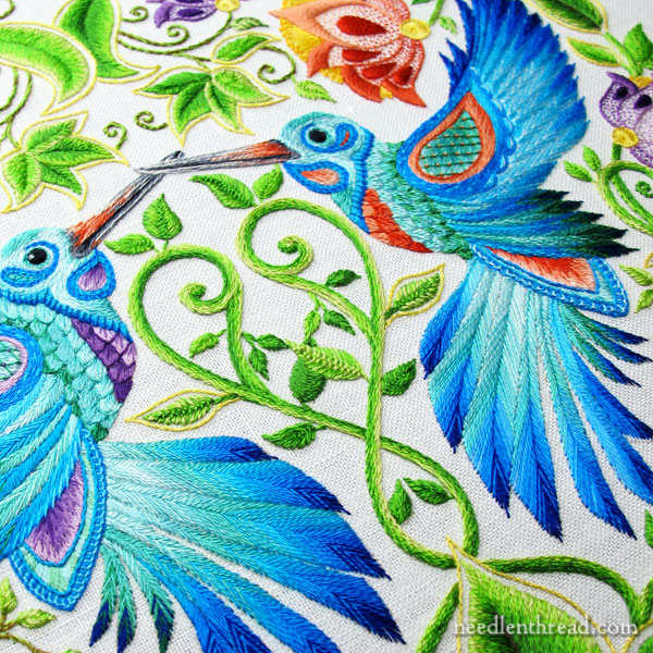 Embroidered Hummingbirds - Finished!