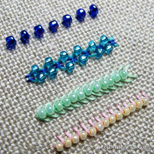 Adding beads to basic embroidery stitches