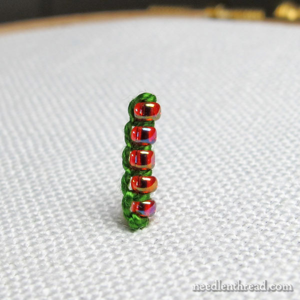 How to stitch a fully beaded drizzle stitch in hand embroidery