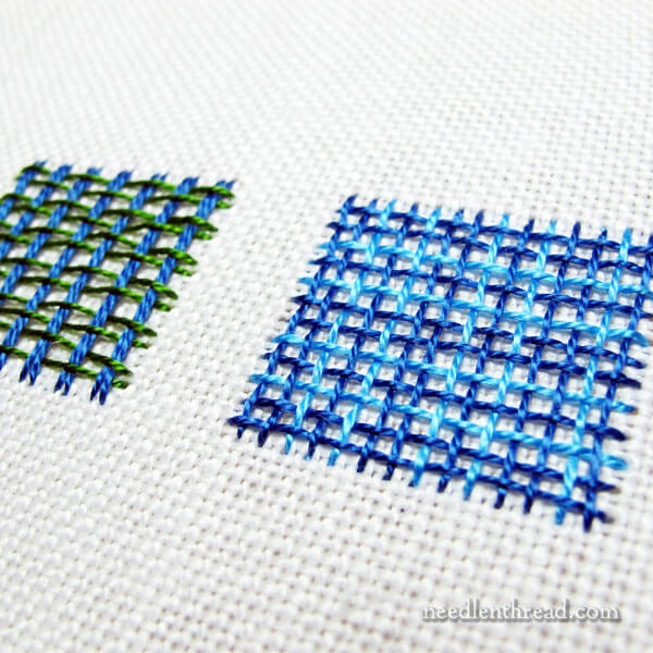 Needle weaving embroidery stitches and fillings