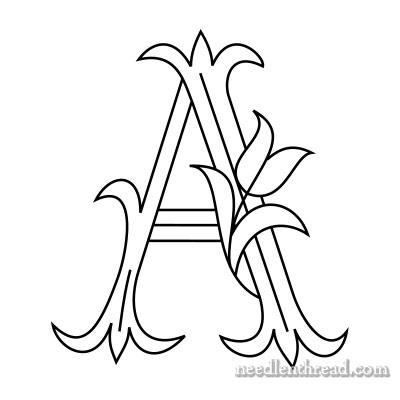 Tulip Monogram Design: Letter A
