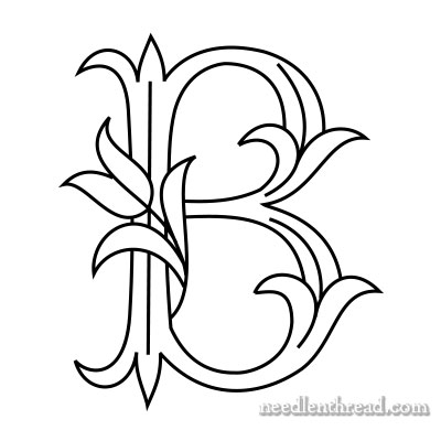 Tulip Monogram Design: Letter B