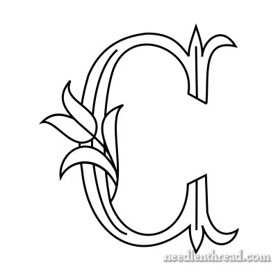 Tulip Monogram Design: Letter C