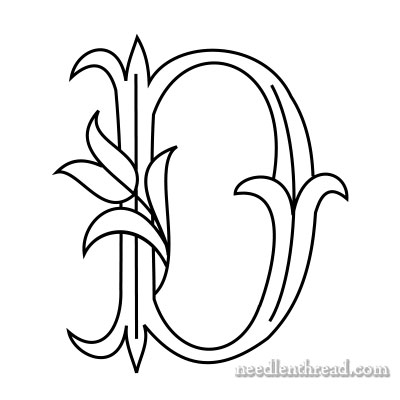 Tulip Monogram Design: Letter D