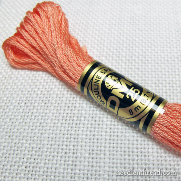 how to pull embroidery floss from the skein