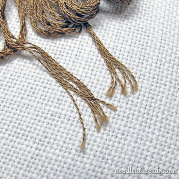 how to pull embroidery floss from the skein