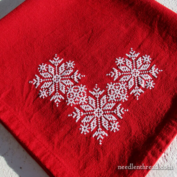 Folky Snowflake Corner for Counted Cross Stitch