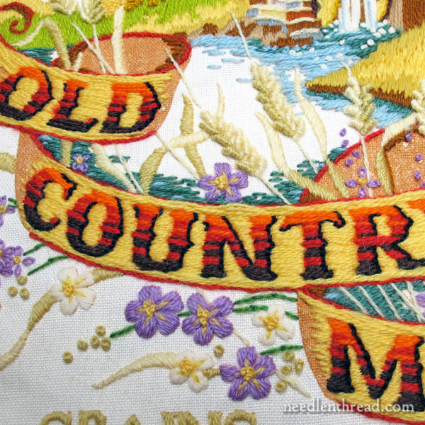 Retro Crewel Embroidery - Old Country Mill crewel kit