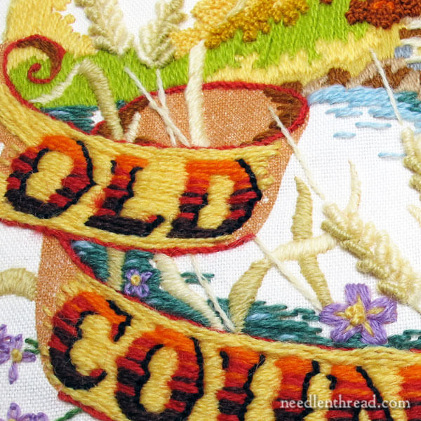 Retro Crewel Embroidery - Old Country Mill crewel kit