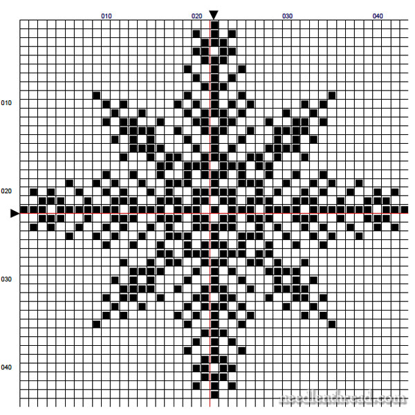 Cross stitch snowflake embroidery design
