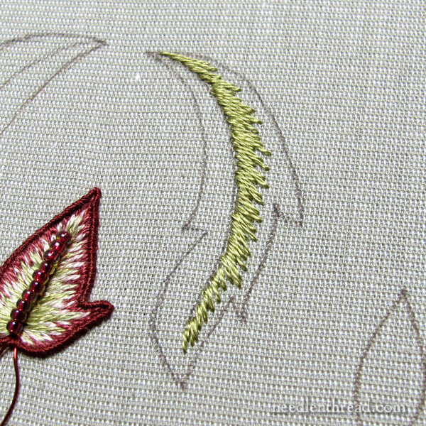 Late Harvest Embroidery Project - Stumpwork Leaves