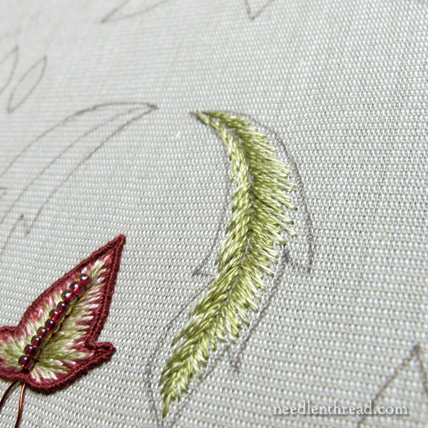Late Harvest Embroidery Project - Stumpwork Leaves
