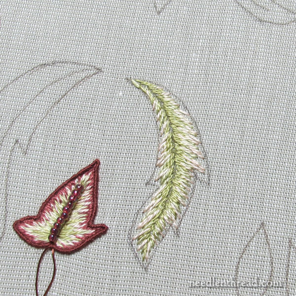Late Harvest Embroidery Project - Stumpwork Leaves
