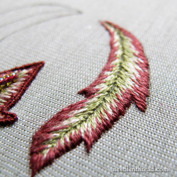 Late Harvest Embroidery Project - Stumpwork Leaves