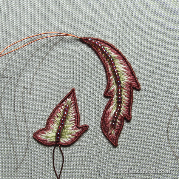 Late Harvest Embroidery Project - Stumpwork Leaves