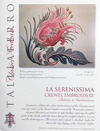 La Serenissima Crewel Embroidery instructional guide