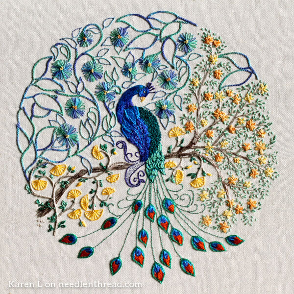 Download Coloring Book Embroidery - A Glorious Peacock! - NeedlenThread.com