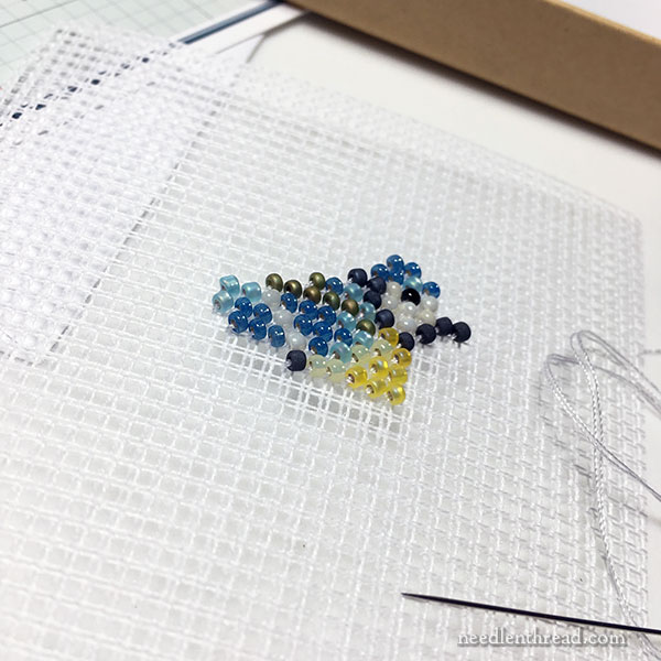 Blue Tit Bird Mini Bead Embroidery Kit