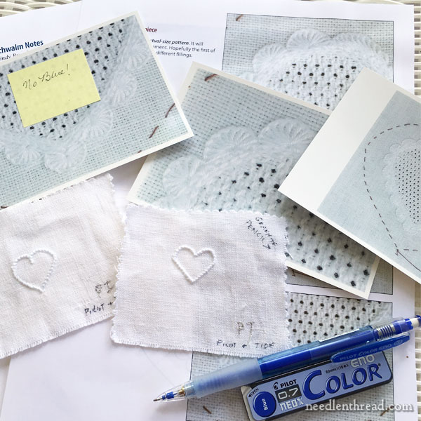 Pilot Eno Blue Pen for Embroidery Transfer