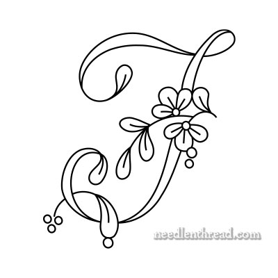 Floral Script Monogram: Letter I