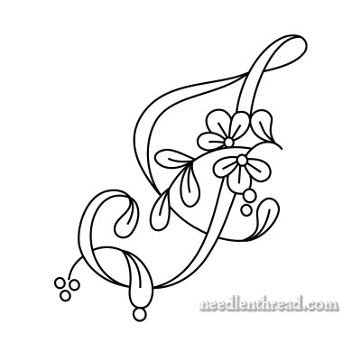 Floral Script Monogram: Letter J