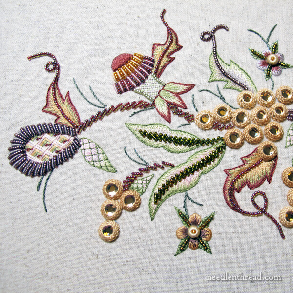 Late Harvest: Hand Embroidery Project - left side finished