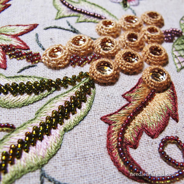 Late Harvest: Hand Embroidery Project - left side finished