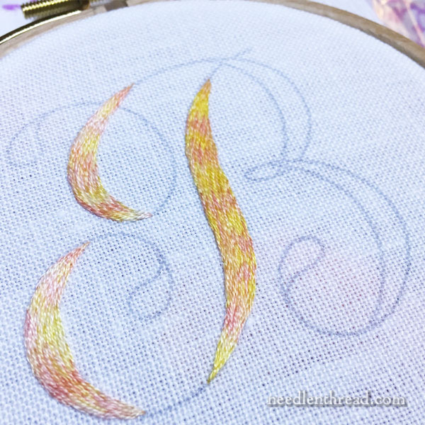 Long & Short Stitch Monogram with DMC Variations