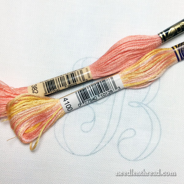 Long & Short Stitch Monogram with DMC Variations