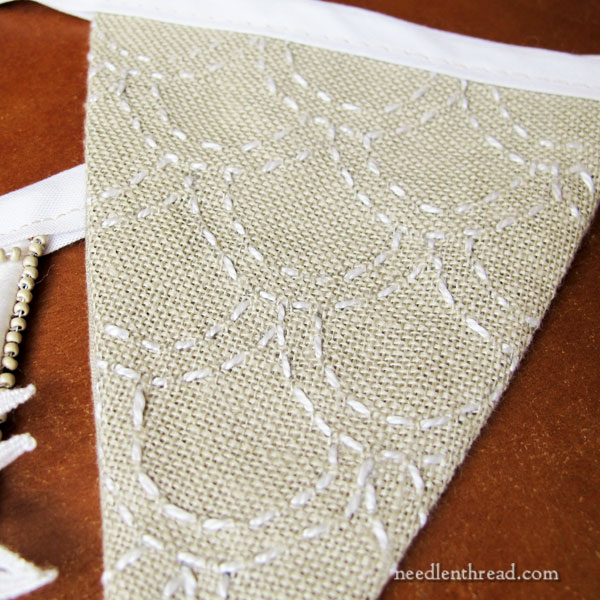 Hand Embroidered Bunting - Beadwork