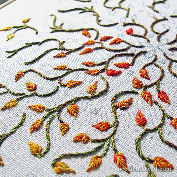 Octoberfest Kaleidoscope with fishbone stitch leaves