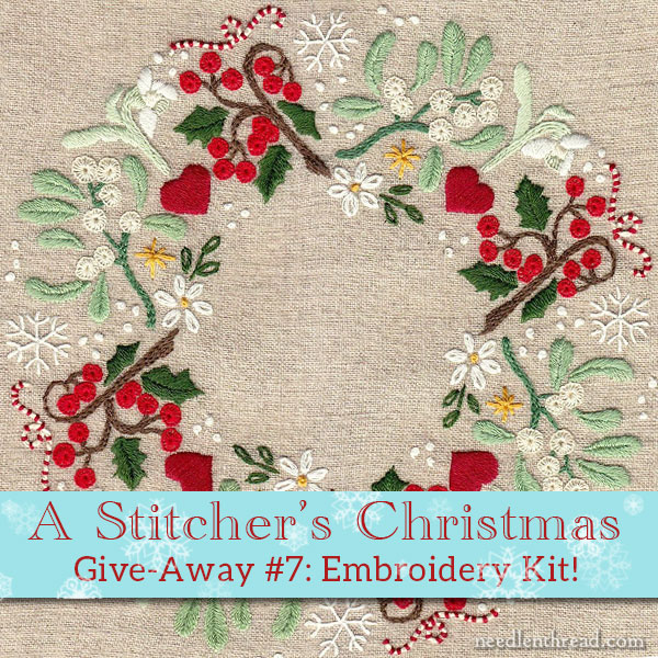 Christmas Wreath Embroidery Kit for A Stitcher's Christmas