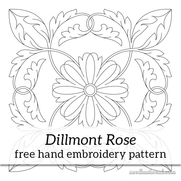 “Dillmont Rose” Free Stitchery for Quilting Pattern designed by Mary Corbet from Needle 'n Thread