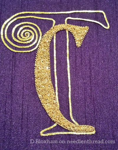 Goldwork Embroidery - Initials TC