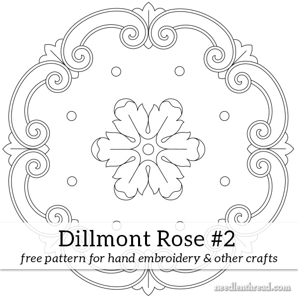 “Dillmont Rose #2” Free Stitchery for Quilting Pattern designed by Mary Corbet from Needle 'n Thread