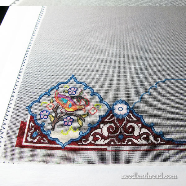 Corner of tapestry in progress