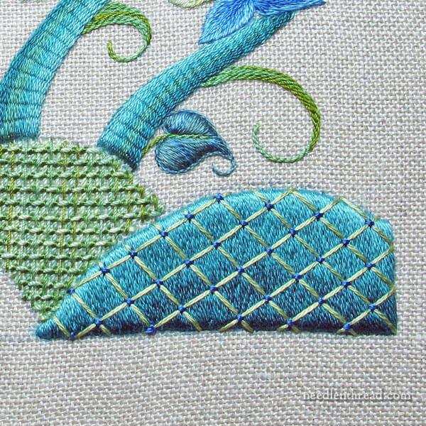 Modern Crewel Embroidery Design, Finished